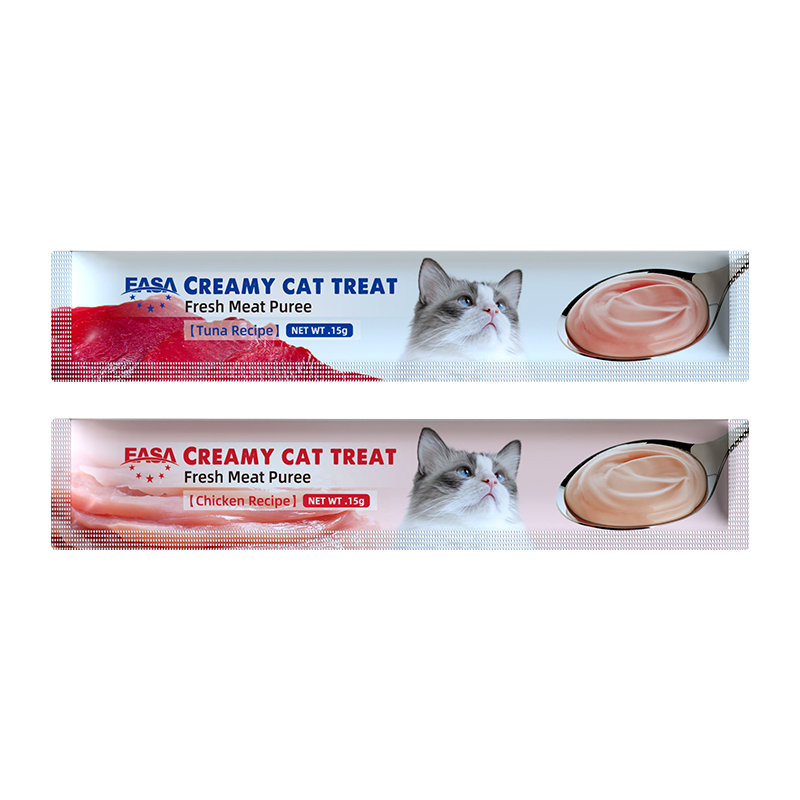 Alimento líquido mayorista para gatos, golosinas de pollo y atún