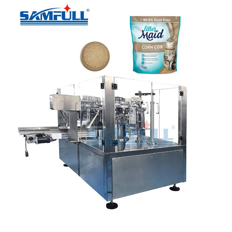 Lecho para gatos 100% natural, ligero, de bajo mantenimiento, sella y bloquea líquidos, máquina de envasado