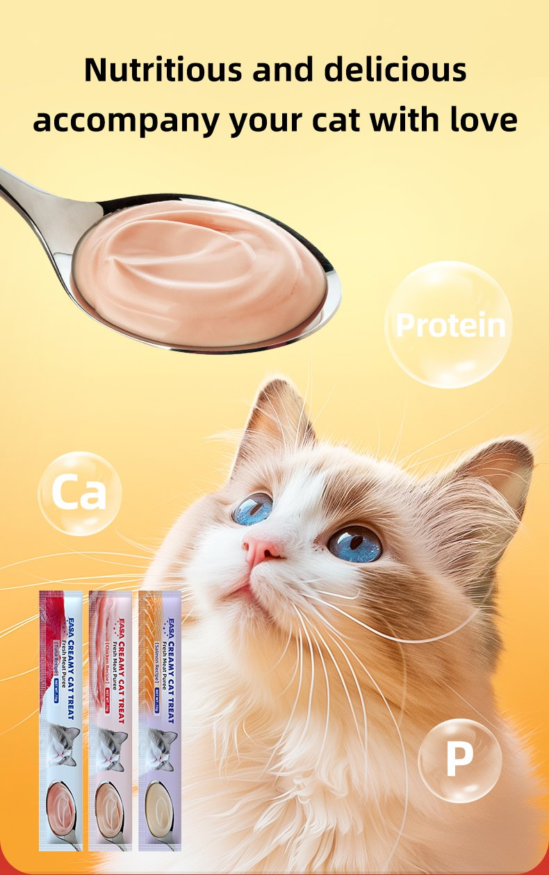 Comida para gatos, bocadillo húmedo, alto en proteínas, barra de energía, sabor atún, golosinas para gatos, snack líquido, crema, comida húmeda para gatos