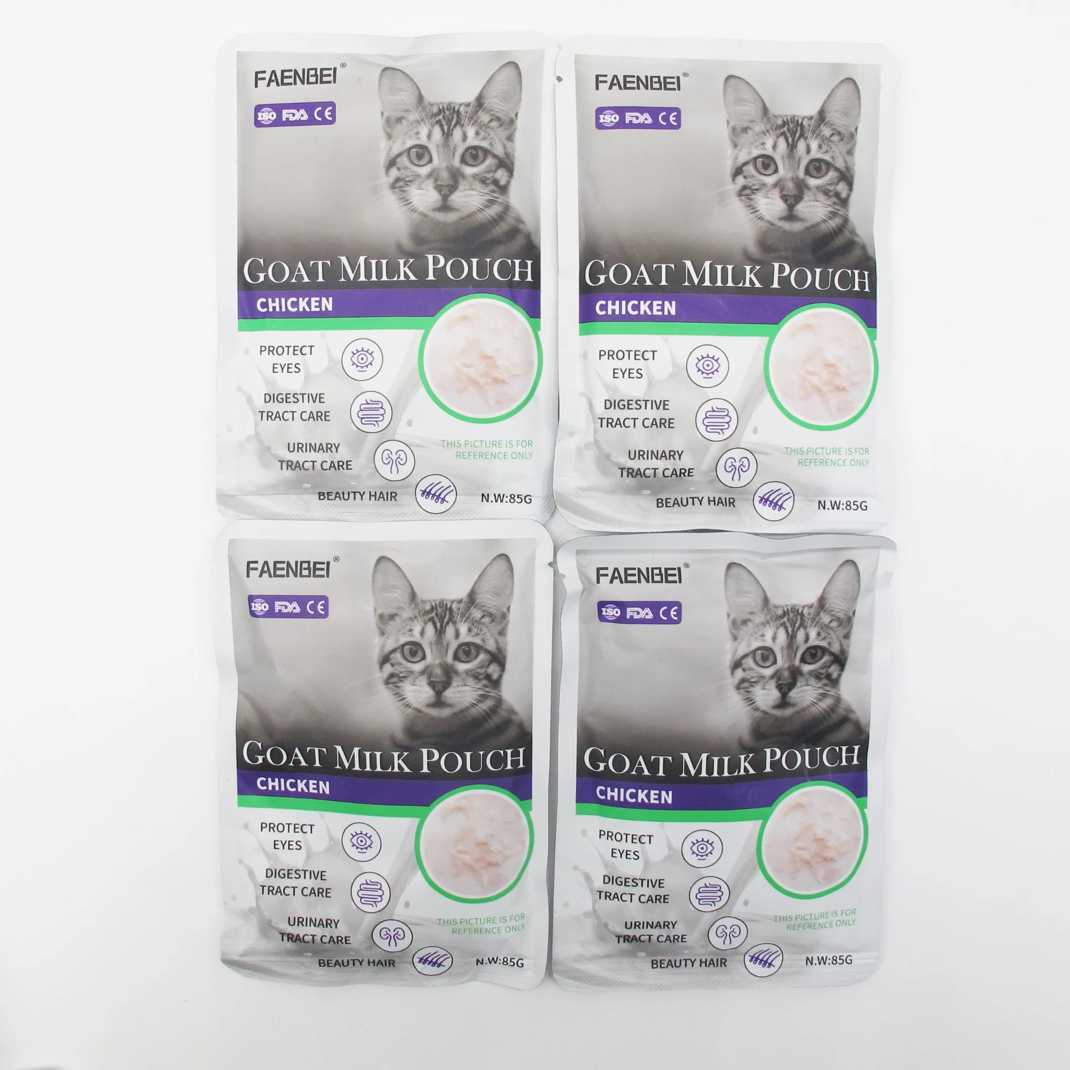 Suministro de mascotas, suave y fresco, sopa de puré líquido de pollo y leche de cabra, comida húmeda para gatos, bocadillo para gatitos, golosina para perros