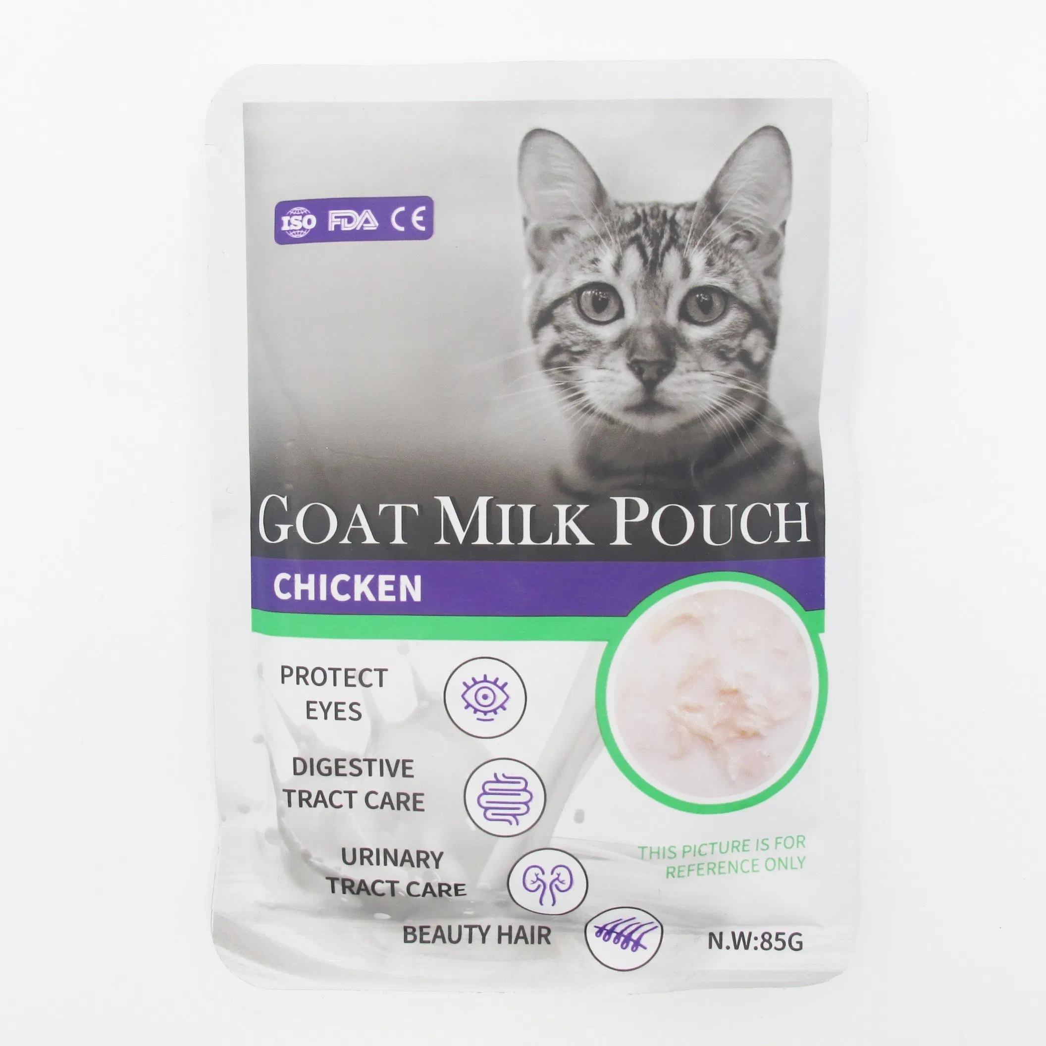 Precio de fábrica Suministro de productos para mascotas Sopa de leche de pollo, conejo y cabra Puré de golosinas suaves para mascotas Snack líquido húmedo para gatitos Barra líquida golosinas lamedoras para gatos