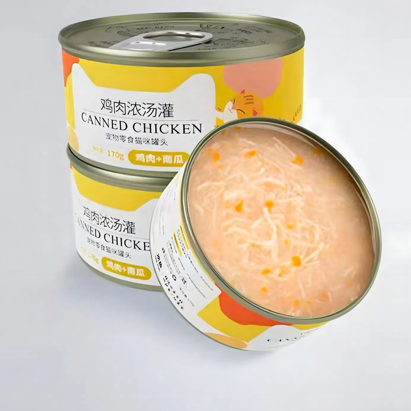 Comida húmeda para gatos de nutrición completa con pescado y batata en caldo para control y manejo del peso