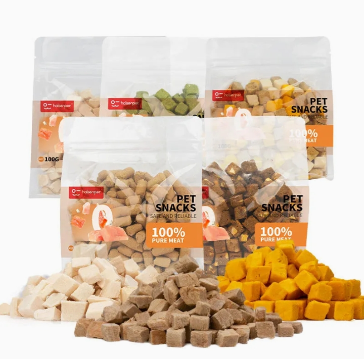 Galletas para gatos liofilizadas de carne real alta en proteínas, sabores de pollo, salmón, atún y pato, galletas calmantes