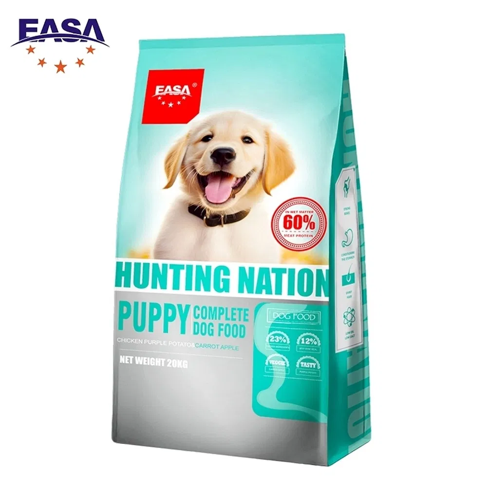 Alimento para cachorros de alta proteína premium 20kg receta completa y equilibrada de pollo, alimento seco para perros, etiqueta privada OEM, croquetas personalizadas