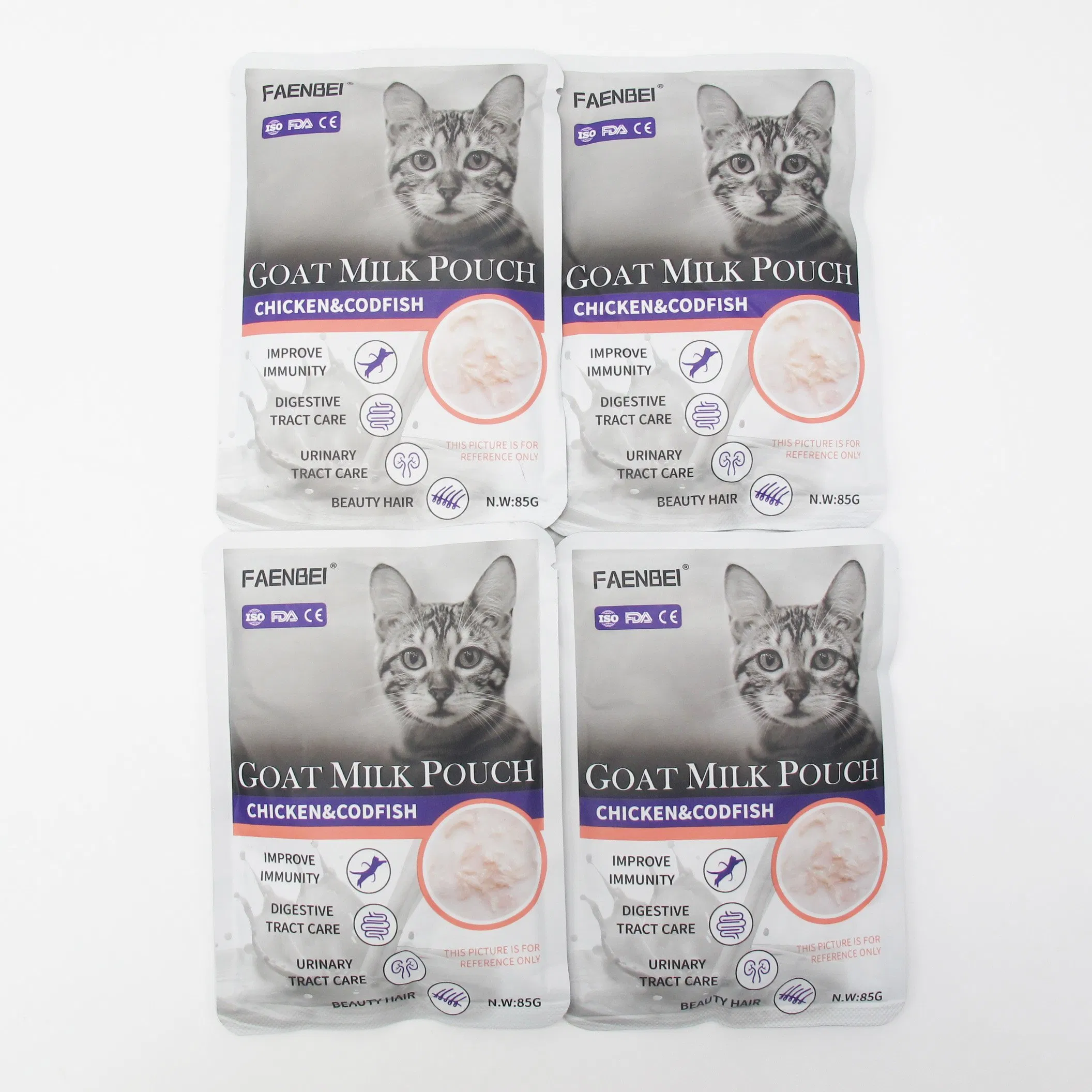 Suministro de mascotas, suave y fresco, sopa de puré líquido de pollo y leche de cabra, comida húmeda para gatos, bocadillo para gatitos, golosina para perros