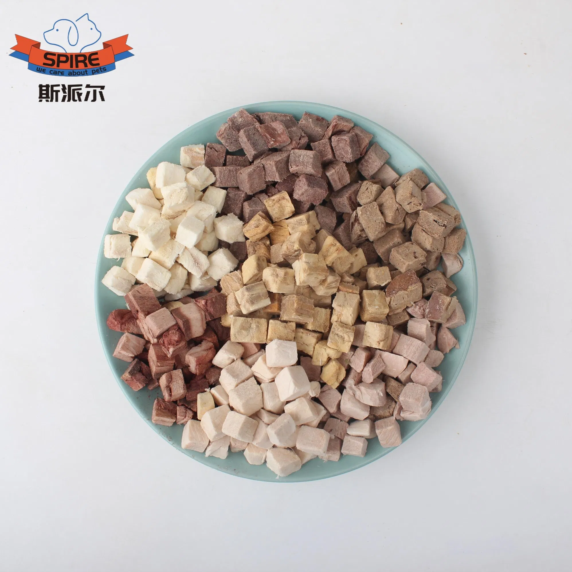 Bocadillos de perro liofilizados combinación de pollo, pato y carne de res 100% golosinas de carne fresca para perros, golosinas de comida mixta