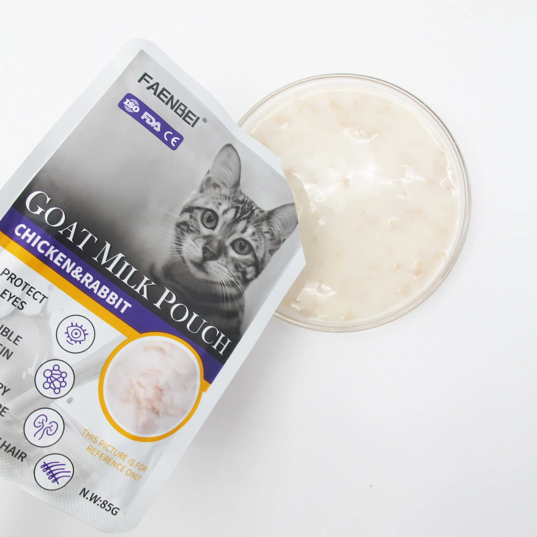 Sopa puré líquida de pollo, codorniz, leche de cabra para gatitos, comida húmeda para gatos, suministro para mascotas