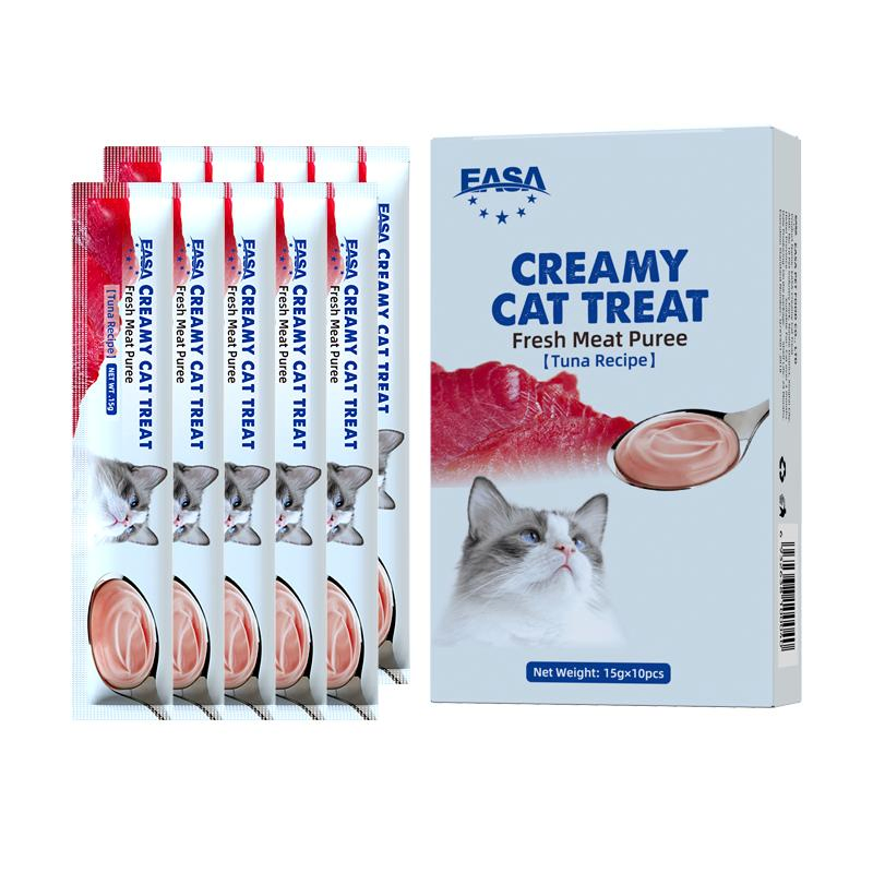 Venta al por mayor de crema para gatos comestible sabor atún, bocadillo suave en pasta líquida, puré de suministros para mascotas, mejora el apetito 15g 14G 12g 10g 50g golosinas sabrosas