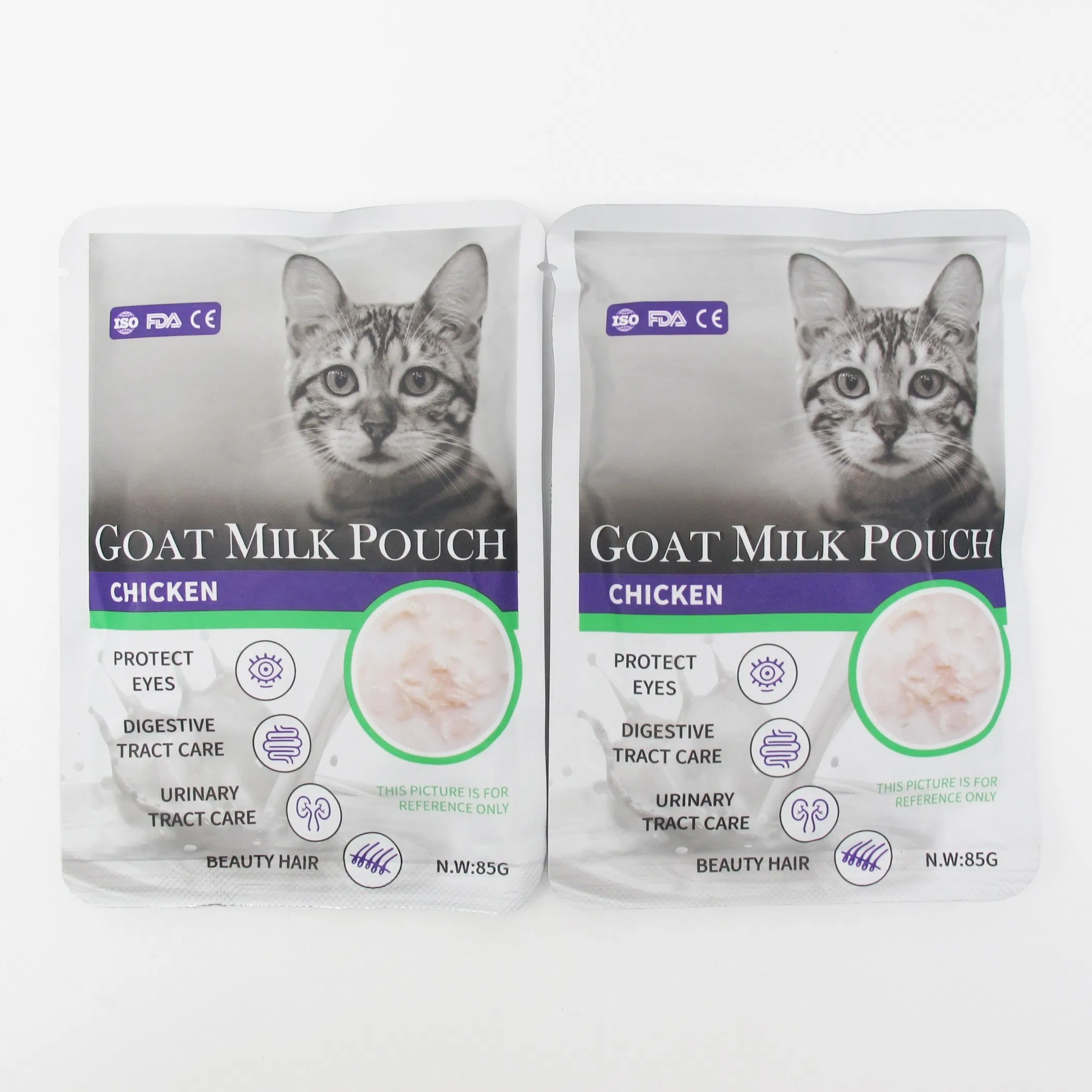 Precio de fábrica Suministro de productos para mascotas Sopa de leche de pollo, conejo y cabra Puré de golosinas suaves para mascotas Snack líquido húmedo para gatitos Barra líquida golosinas lamedoras para gatos