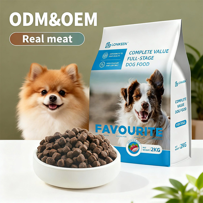 Comida seca para perros personalizable de sabor y forma de croquetas directamente de fábrica para venta al por mayor