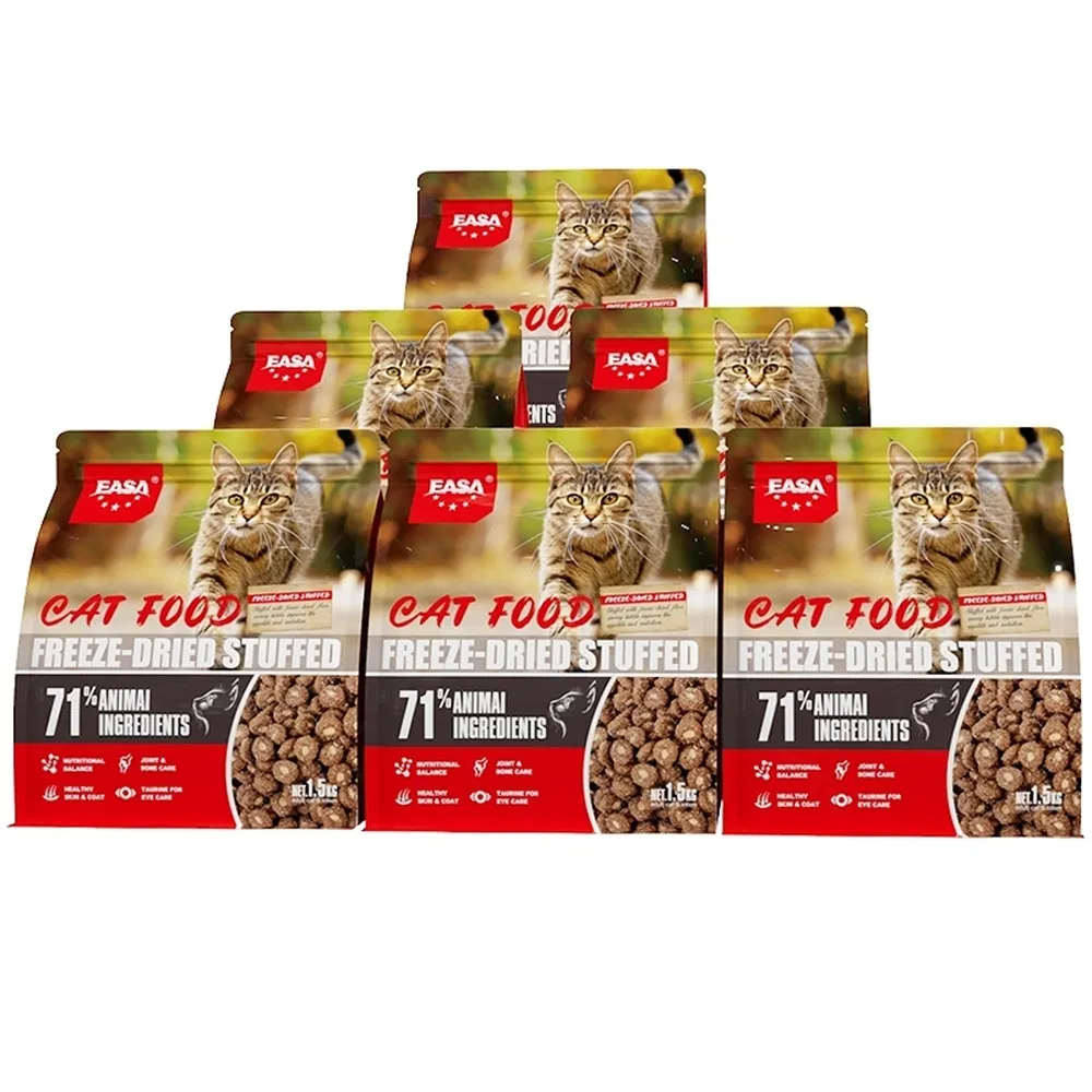 Antioxidante 1.5kg Comida para gatos liofilizada rellena de carne de res y pollo