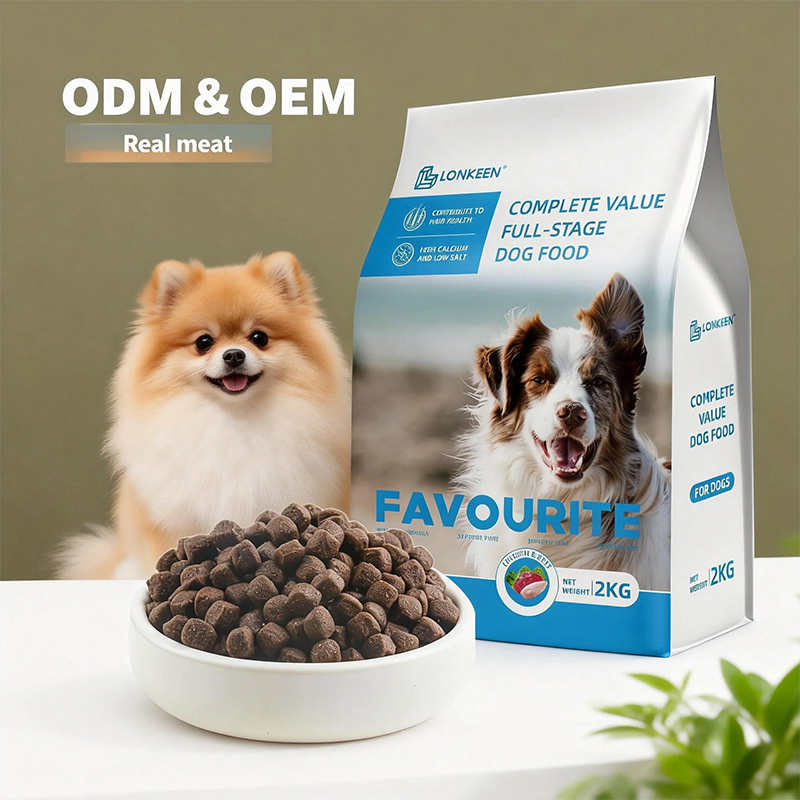 Comida seca para perros personalizable de sabor y forma de croquetas directamente de fábrica para venta al por mayor
