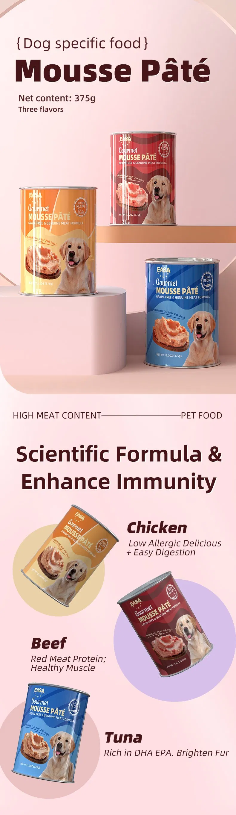 Puré apetitoso para perros