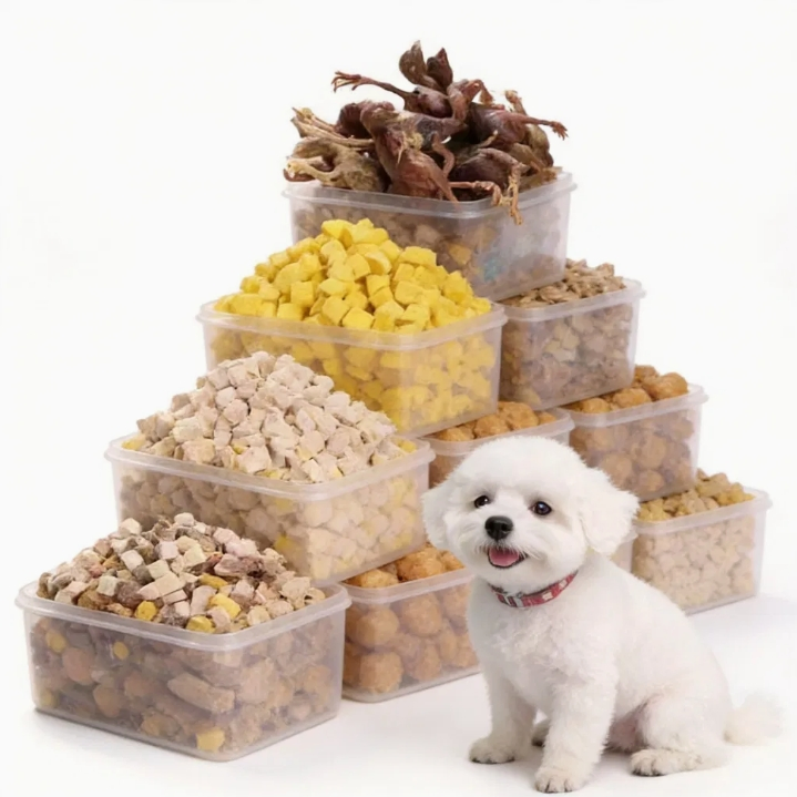 Galletas para perros y gatos liofilizadas de alto contenido proteico, salmón real, multi sabor, carne pura, sin aditivos