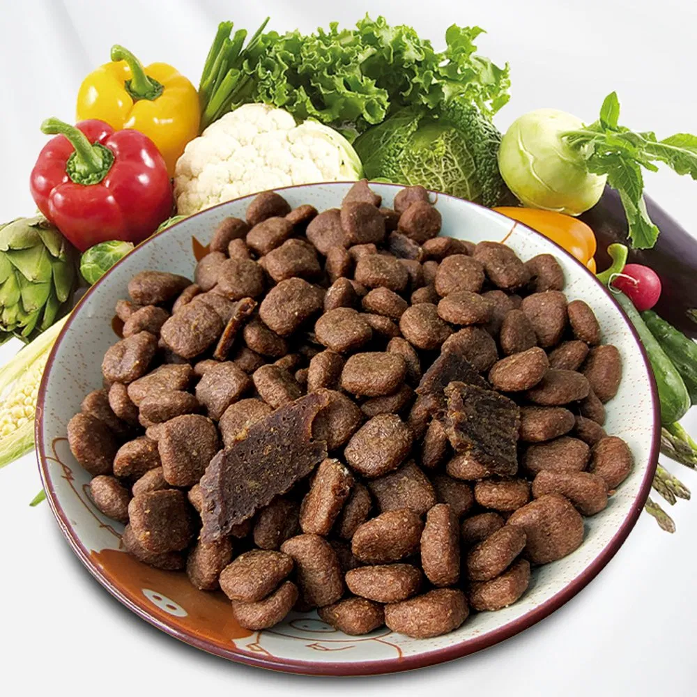Fábrica mayorista de alimentos para mascotas OEM, carne de res natural y saludable, alta proteína, carne pura, comida seca para perros
