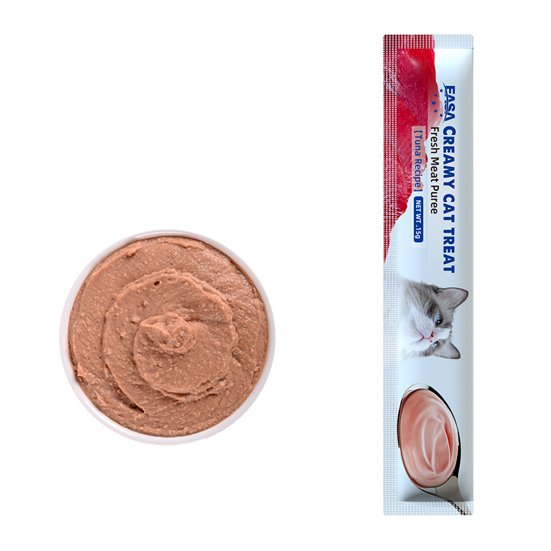 Venta al por mayor de crema para gatos comestible sabor atún, bocadillo suave en pasta líquida, puré de suministros para mascotas, mejora el apetito 15g 14G 12g 10g 50g golosinas sabrosas