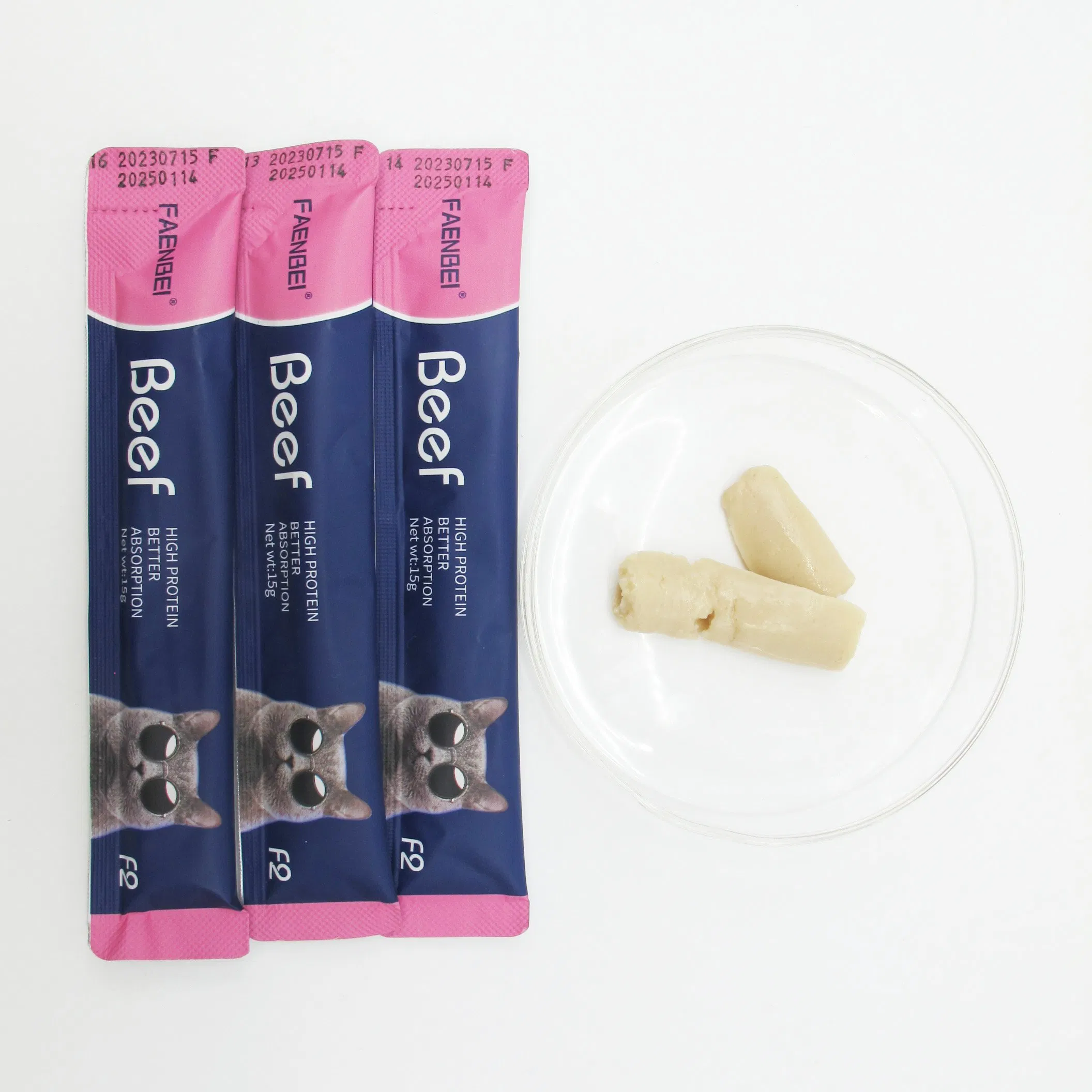 Alto contenido de proteínas, buena palatabilidad, fácil digestión, puré de bacalao/carne de res, tiras para gatos, snack líquido húmedo para gatitos, productos para mascotas