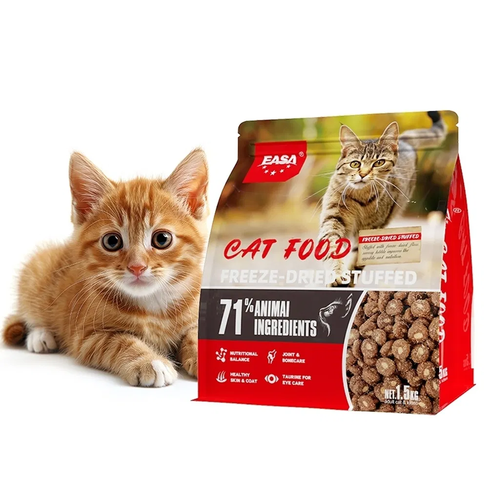 Antioxidante 1.5kg Comida para gatos liofilizada rellena de carne de res y pollo