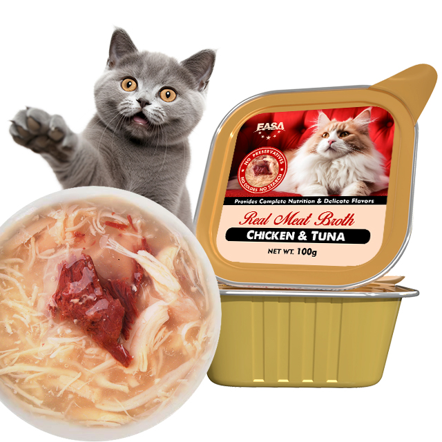 Venta directa de fábrica OEM ODM de carne fresca premium de cabra, pollo, atún y krill hipoalergénica para gatos