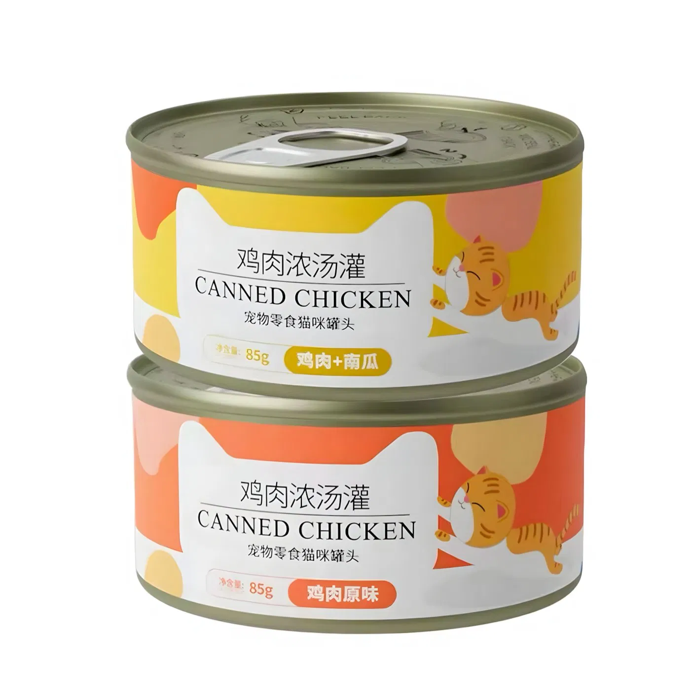 Comida húmeda para gatos de nutrición completa con pescado y batata en caldo para control y manejo del peso