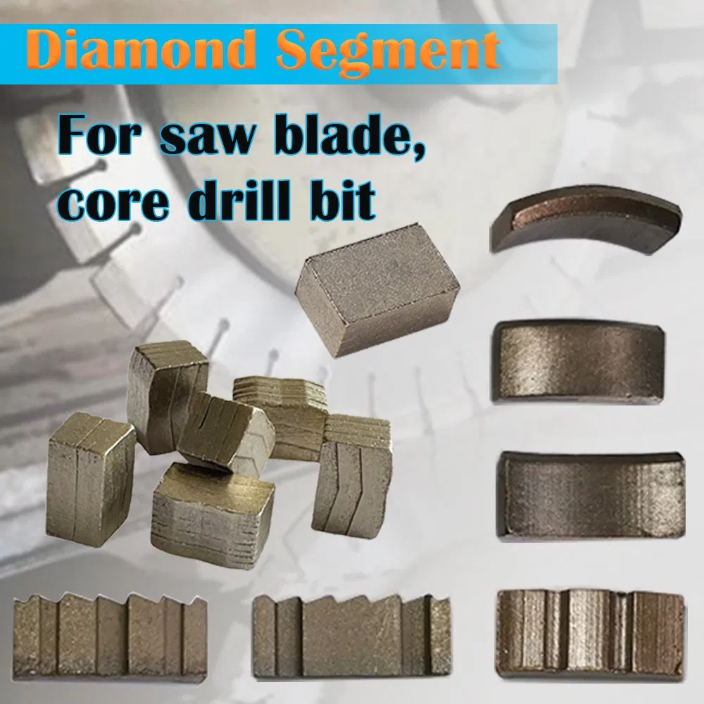 Sierra de segmento de diamante de alta eficiencia, segmento de perforación de núcleo, herramientas maestras de segmento de diamante