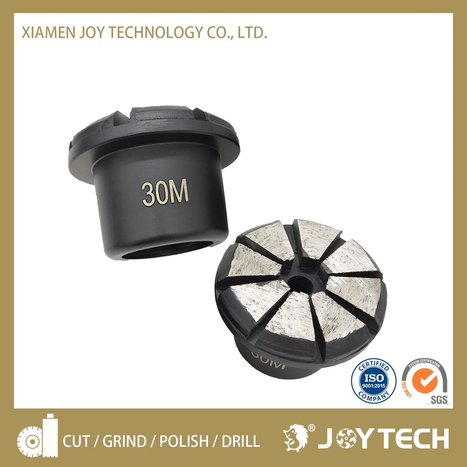 Rueda de molienda abrasiva Joy Tech Diamond Cutting Tool para suelos de concreto 3 pulgadas Terrco 4 discos de molienda de diamante segmentados (JOY-TCS-B4)