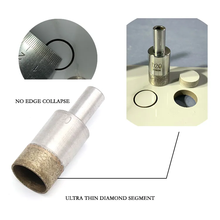 4-86mm Broca de diamante de núcleo para azulejos de vidrio cerámico sinterizado con vástago recto