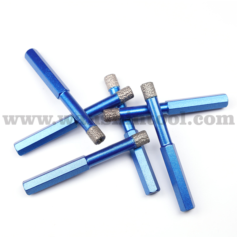 Cortador de azulejos seco de diamante con vástago hexagonal, broca de núcleo HSS para cerámica y mármol