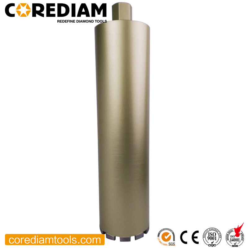 350mm Broca de núcleo de diamante soldada con láser para perforación en húmedo de concreto, herramientas de corte de diamante