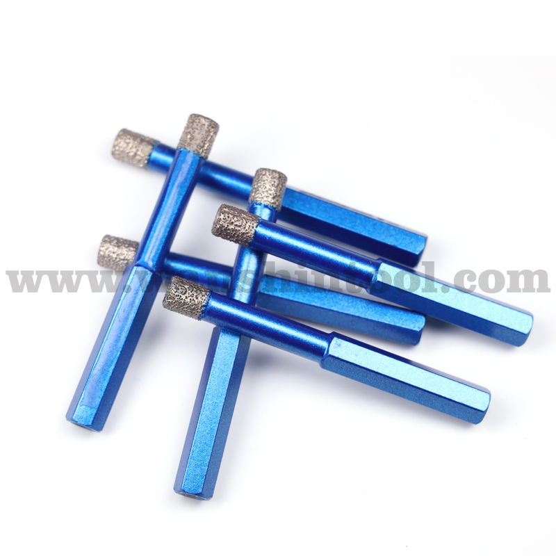 Cortador de azulejos seco de diamante con vástago hexagonal, broca de núcleo HSS para cerámica y mármol