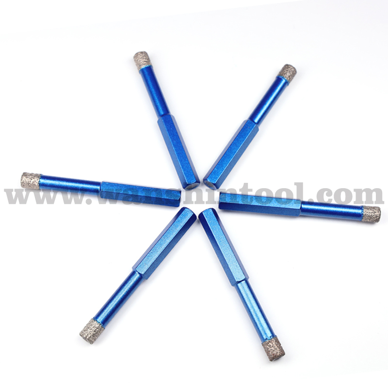 Cortador de azulejos seco de diamante con vástago hexagonal, broca de núcleo HSS para cerámica y mármol