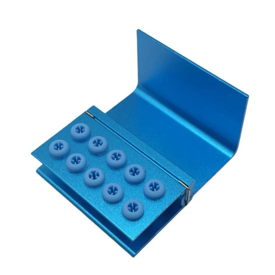 16 Holes Dental Diamond Tungsten Carbide Polishing Material Storage Counter Dental Burs Sterilizer Stand with Silicone Ring Yqd9-10
