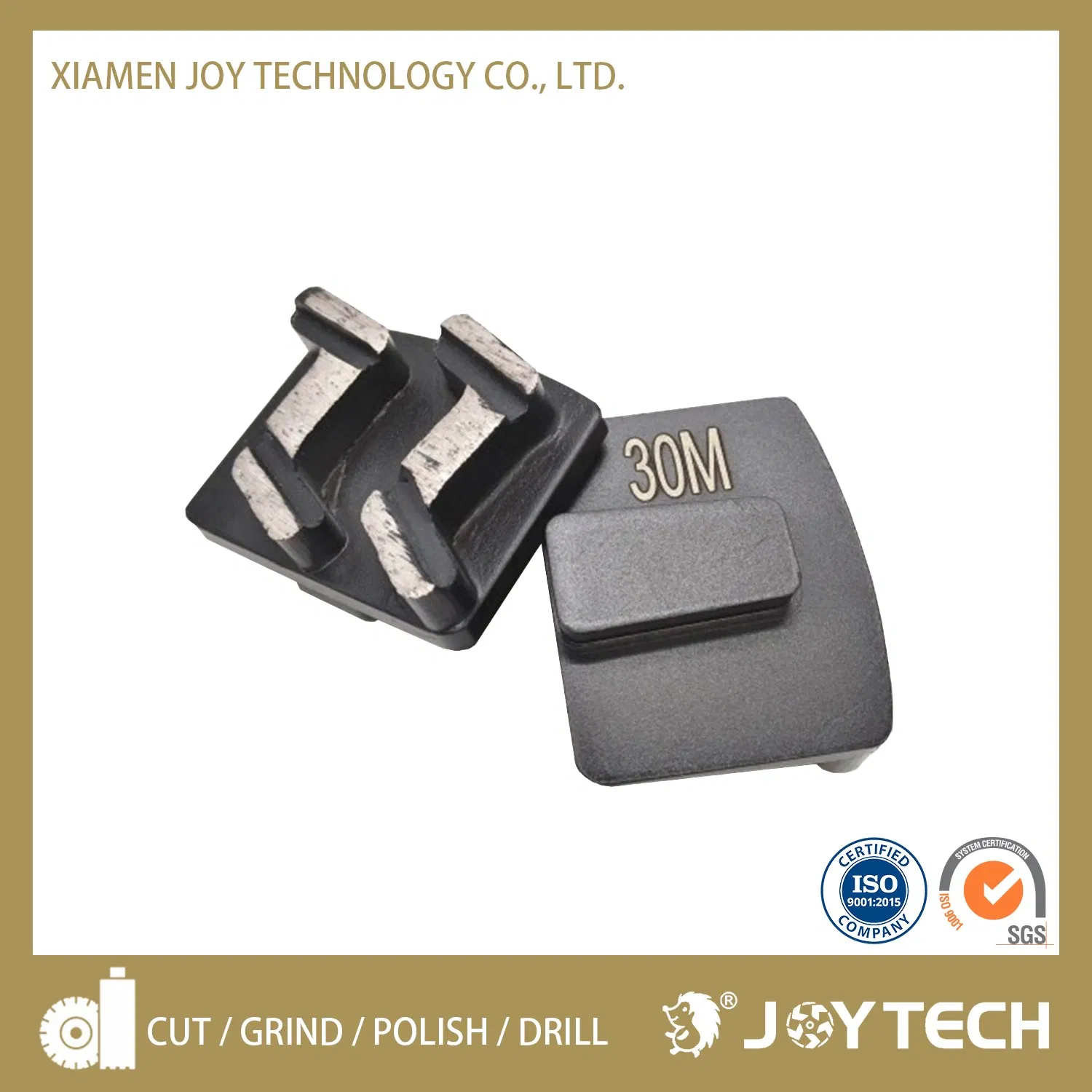 Rueda de molienda abrasiva Joy Tech Diamond Cutting Tool para suelos de concreto 3 pulgadas Terrco 4 discos de molienda de diamante segmentados (JOY-TCS-B4)