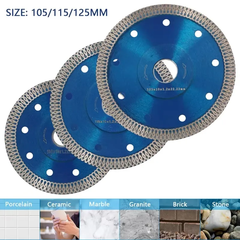 Herramientas profesionales de diamante fino Hoja de sierra circular para granito de mármol Corte de porcelana de azulejos