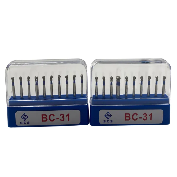 Kit de pulido dental médico con pieza de mano de alta velocidad y fresas de diamante de carburo