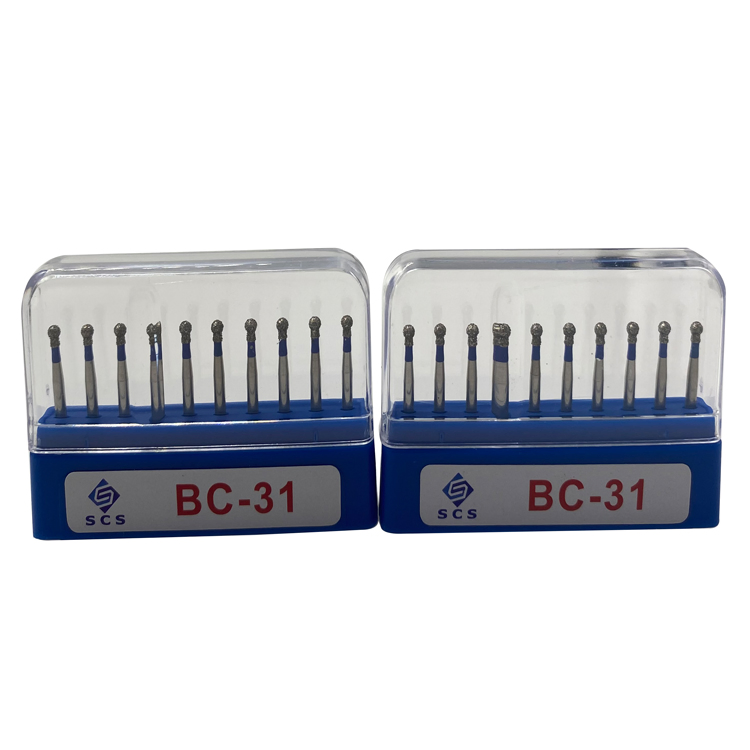 Kit de pulido dental médico con pieza de mano de alta velocidad y fresas de diamante de carburo