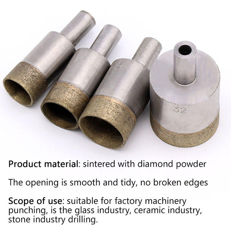 4-86mm Broca de diamante de núcleo para azulejos de vidrio cerámico sinterizado con vástago recto