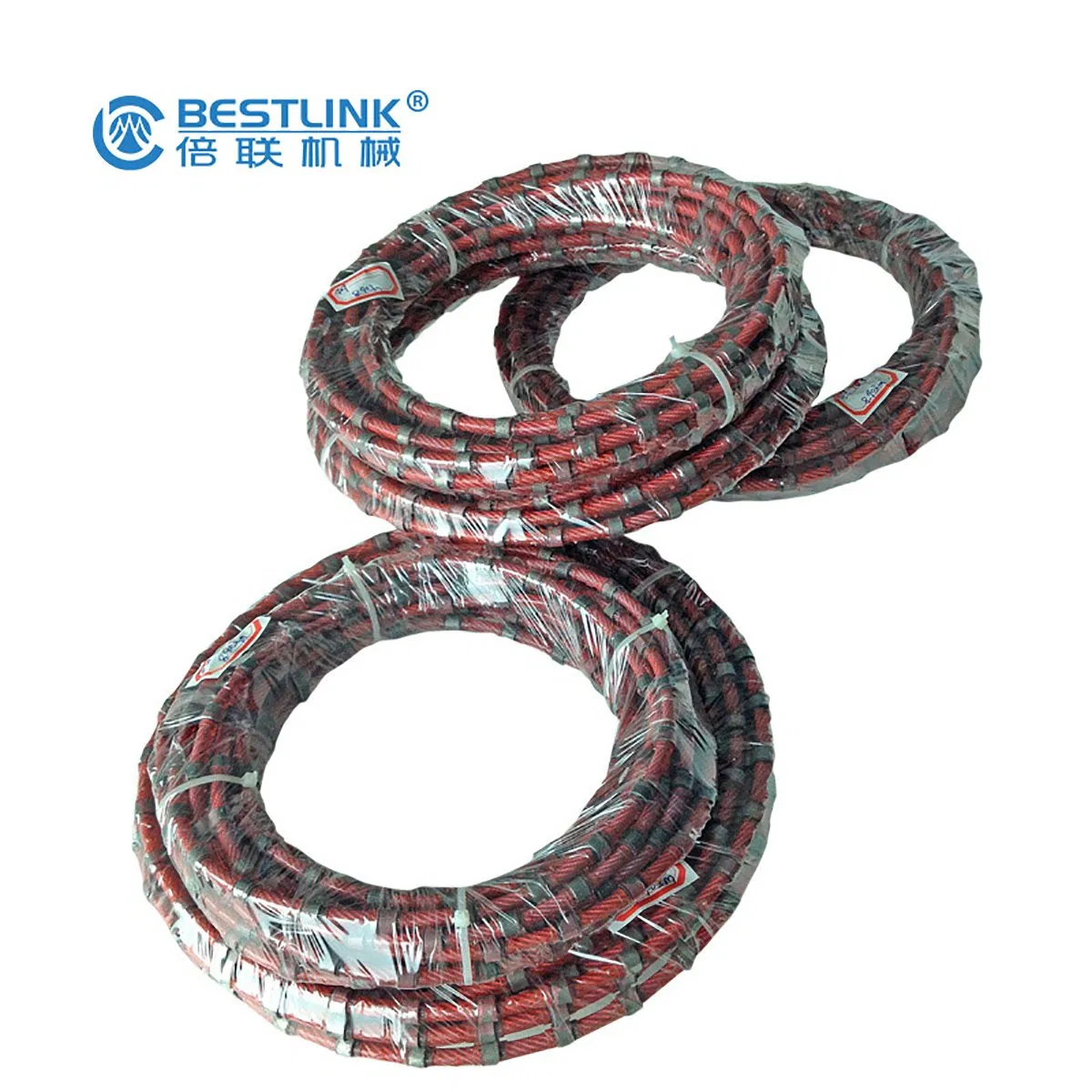 11.5mm 40 Perlas de alambre de diamante de granito rubberizado