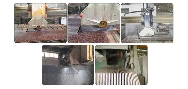 Aplicación de corte de granito con segmentos de diamante