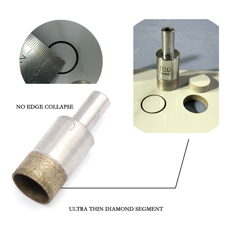 4-86mm Broca de diamante de núcleo para azulejos de vidrio cerámico sinterizado con vástago recto