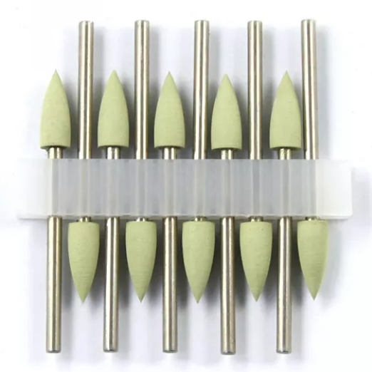 Pulidores de silicona de goma para dentistas, bur de pulido de diamante para acrílicos, compuestos y resinas, herramientas orales (YQD4-4)