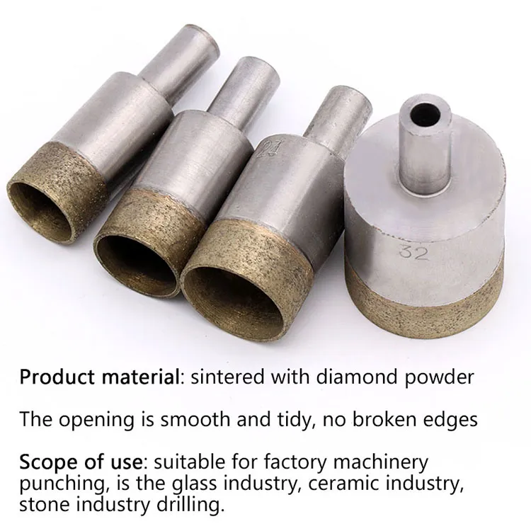 4-86mm Broca de diamante de núcleo para azulejos de vidrio cerámico sinterizado con vástago recto