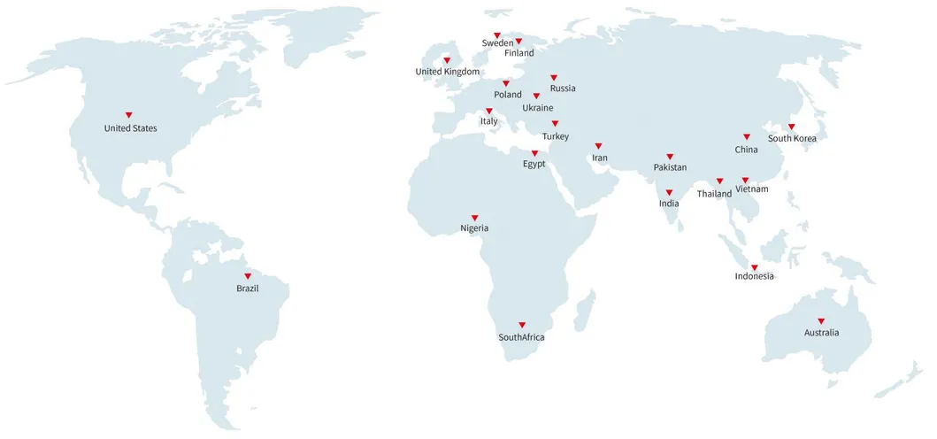 Distribución global de clientes