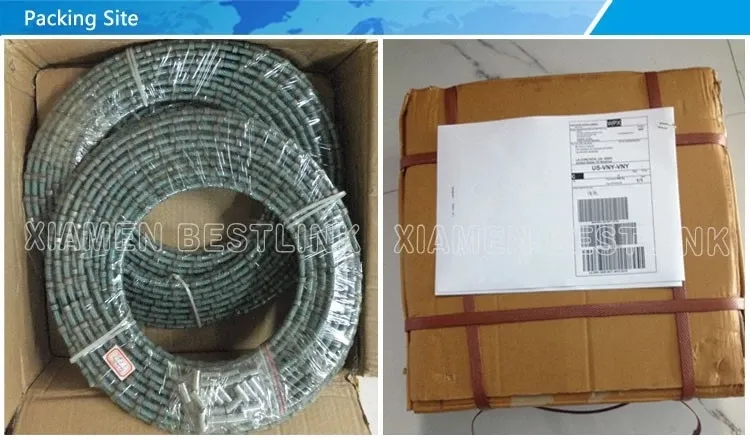 11.5mm 40 Perlas de alambre de diamante de granito rubberizado