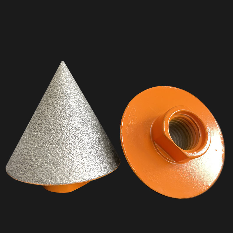 Broca de bisel cónico de punta de diamante, cabeza de molienda para brazing, herramientas de apertura para azulejos, roca y placas