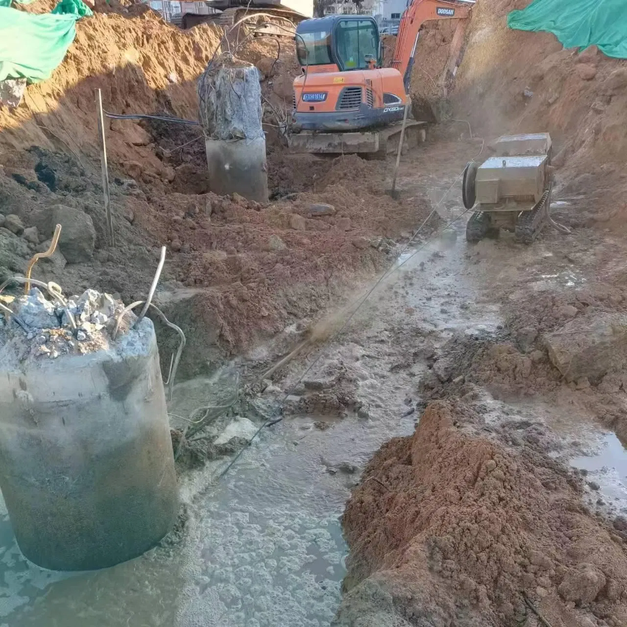 Pequeña máquina de sierra de alambre de diamante eléctrica para bloques de granito