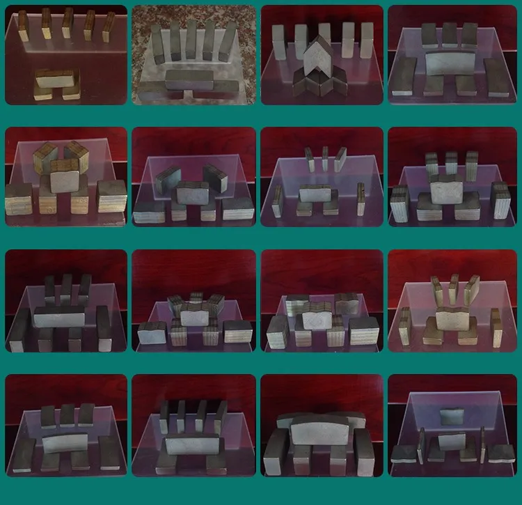 Todos los segmentos de punta de diamante de todos los tamaños para corte de mármol y piedra caliza