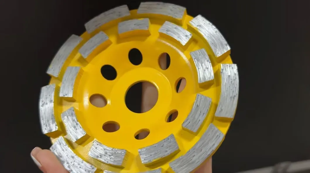 Rueda de copa de diamante de doble fila para moler concreto herramienta de diamante