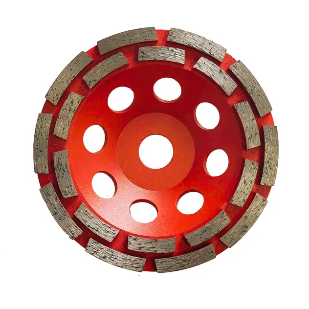 Rueda de copa de diamante de doble fila de alto rendimiento para herramienta de diamante