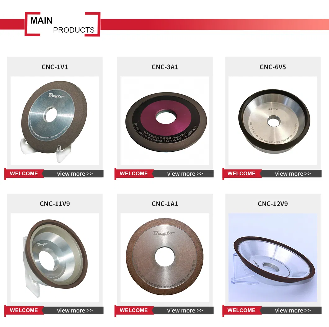 Rueda de rectificado CBN de alto rendimiento 12V9 herramienta de disco de copa de aleta de diamante CNC
